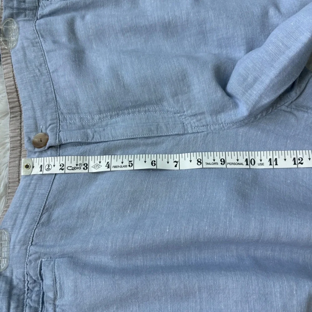 Panama Jack Mens Linen Cotton Blend Casual Pants Elastic Waist Blue Beach Sz XL